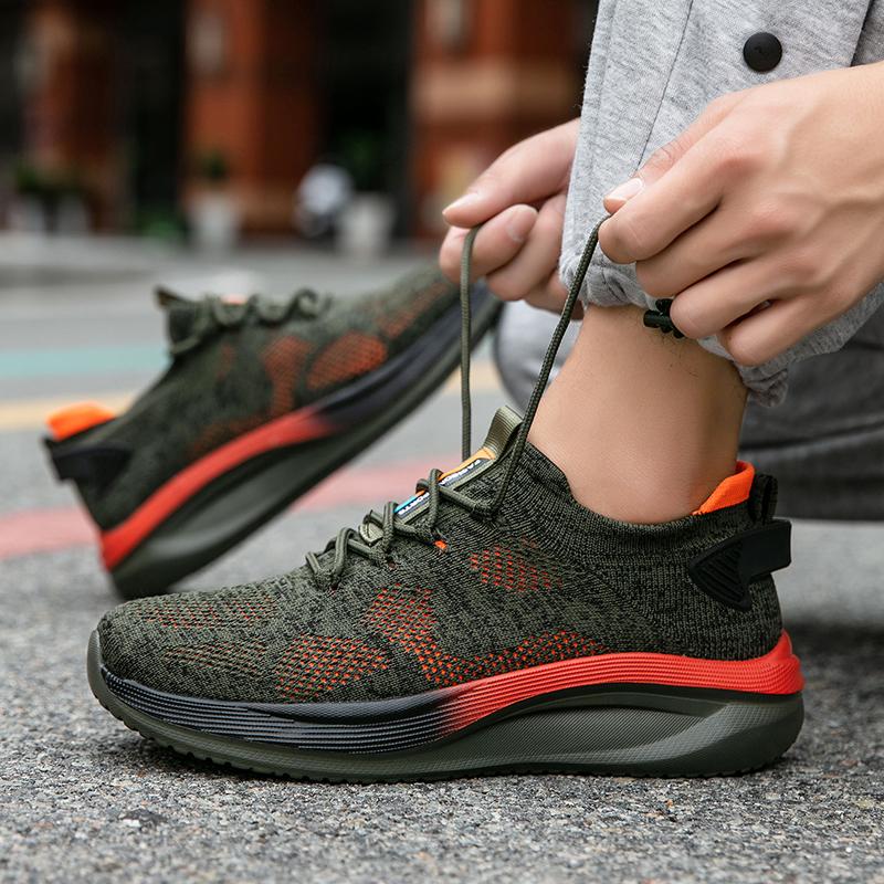 Fashion Mens Cushioning Running Shoes Midsole for Shock Absorption Lightweight Breathable Mesh Sports Sneakers Gym and Walking