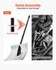 Snow Shovel for Driveway, 40cm Wide Aluminum Alloy Snow Shovel, Non Slip Grip, Large Capacity Snowplow Shovels, Detachable & Lightweight Snows Removal