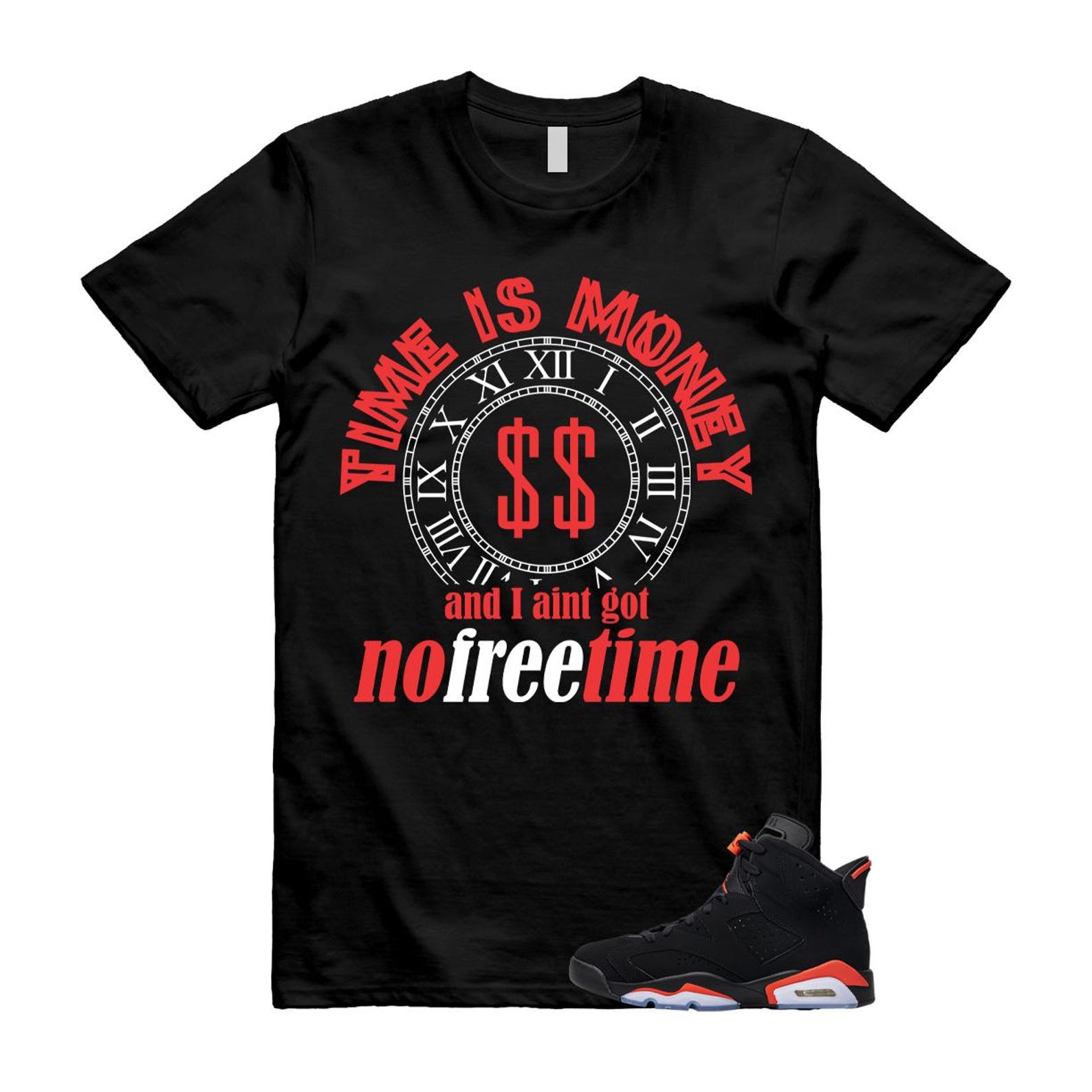 6 Infrared Salesman Black Red T Shirt Match FREE TIME S