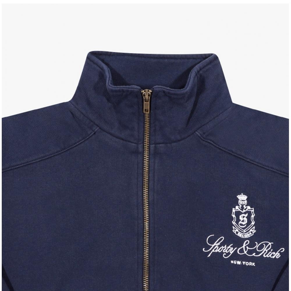 Sporty   Rich Women S Half Zip SweatShirt Dark Navy St073606231bl106