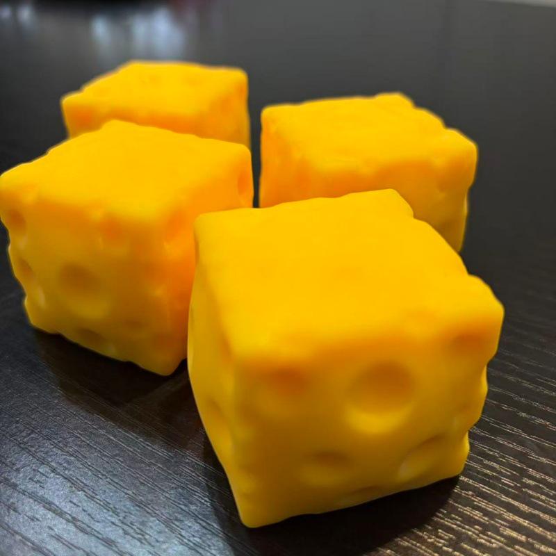 Square Mini Cheese Soft Rebound Stress Relief Squeeze Toy