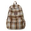 Schultaschen-Rucksack für Damen, wollener Herbst/Winter neuer Mittelschulrucksack, einfacher karierter Reiserucksack, Schulranzen im College-Stil