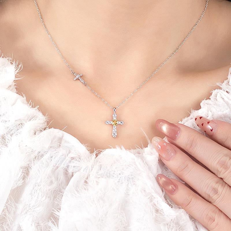 Fashion S925 Sterling Silver Necklace Light Luxury Design Thin Chain Women Jewelry Gift
