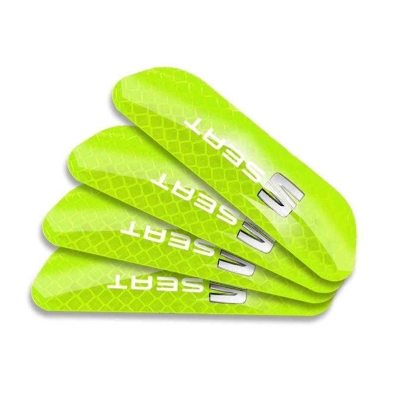 4 BUC Semn Reflectorizant de Avertizare Siguranță Ușă Mașină Autocolant 3D Accesorii Auto pentru Seat Leon FR Altea Ibiza Toledo Cordoba Arona Ateca Alhambra MK3