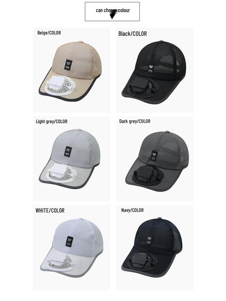 Adjustable Electric Fan Hat: Full Mesh Sun Hat for Men and Women