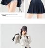 Gray Wool A-line Pleated Skirt - Women's Petite High Waist, Slimming, Short, Autumn/Winter 2025.