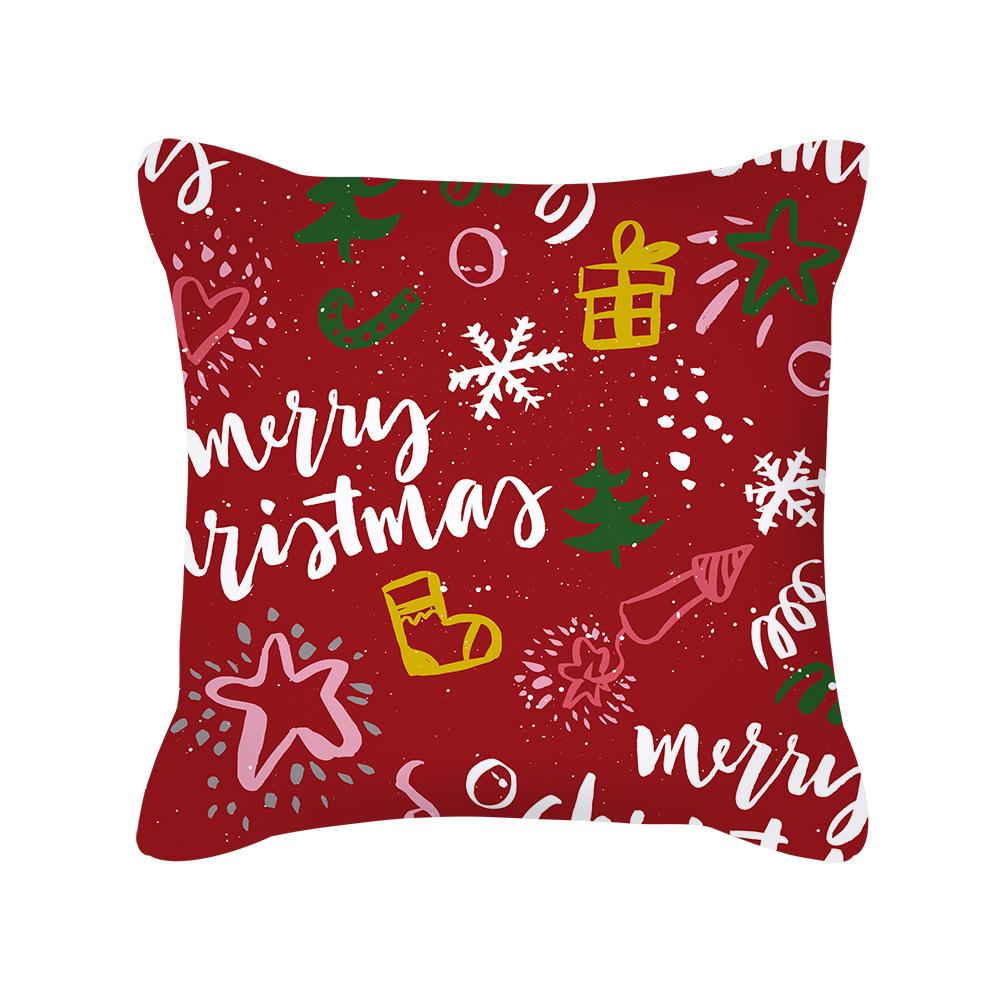 Christmas New Peach Skin Pillow Case Pillow Sofa Pillow Case Red Series Pillow