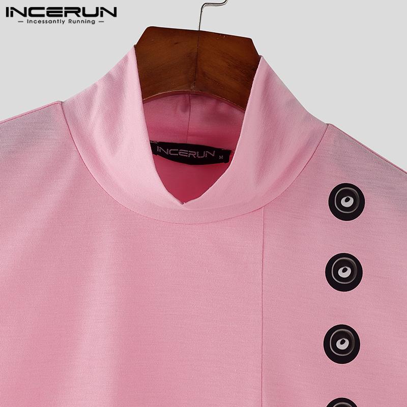 INCERUN Pánské letní tílka s vysokým krkem, bez rukávů, s potiskem, ležérní, volná, tenká