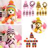 6Pcs/Set Cosplay Dressing Up Stripe Knitted Puppy Costume Pet Warm Hat Scarf Dog Socks Cat Clothes