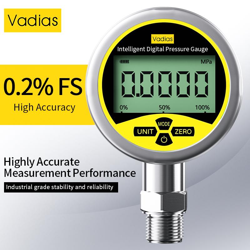 Digital Pressure Manometer -0.1-60Mpa Digital Pressure Gauge 80mm Pressure Manometer M20*1.5 0.2% SS304 Digital Pressure Gauge