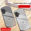 Metallic Gray Texture For iPhone 17 16 15 14 13 Plus 12 Mini 11 Pro Max XR Xs Max X 7 8 6S 22 20 Elliptical Glass Phone Case