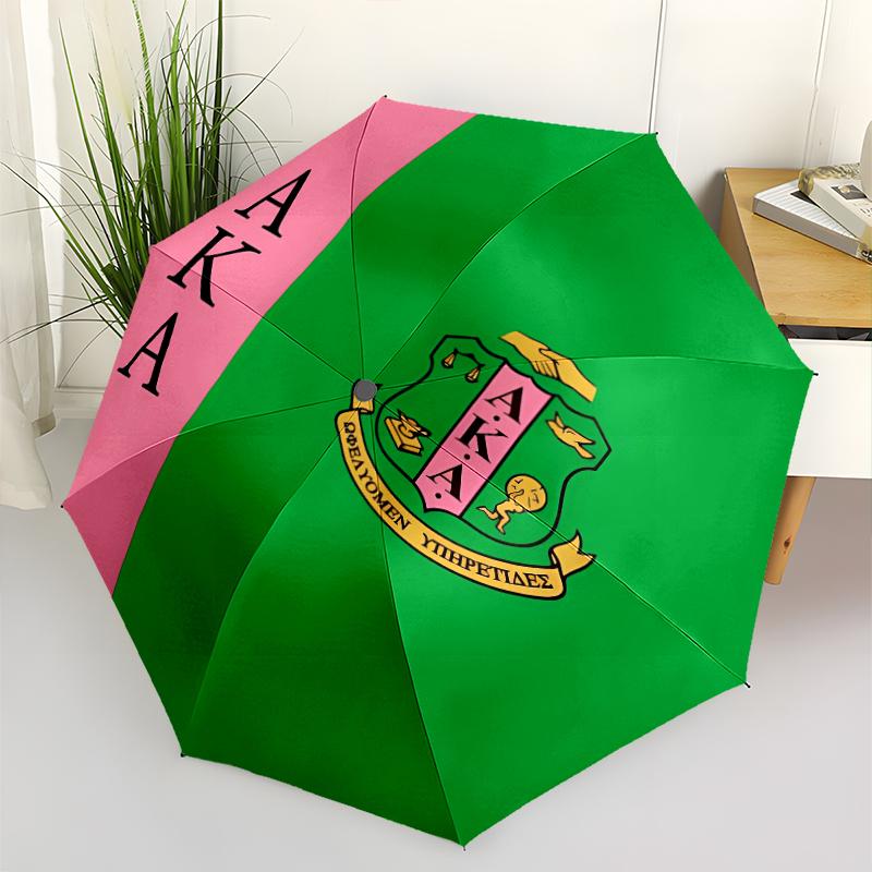 Printed AKA logo-Printed Folding Umbrella,Outdoor,Leisure,And Travel Umbrella,Durable Umbrella Fabric,Birthday And Holiday Gift