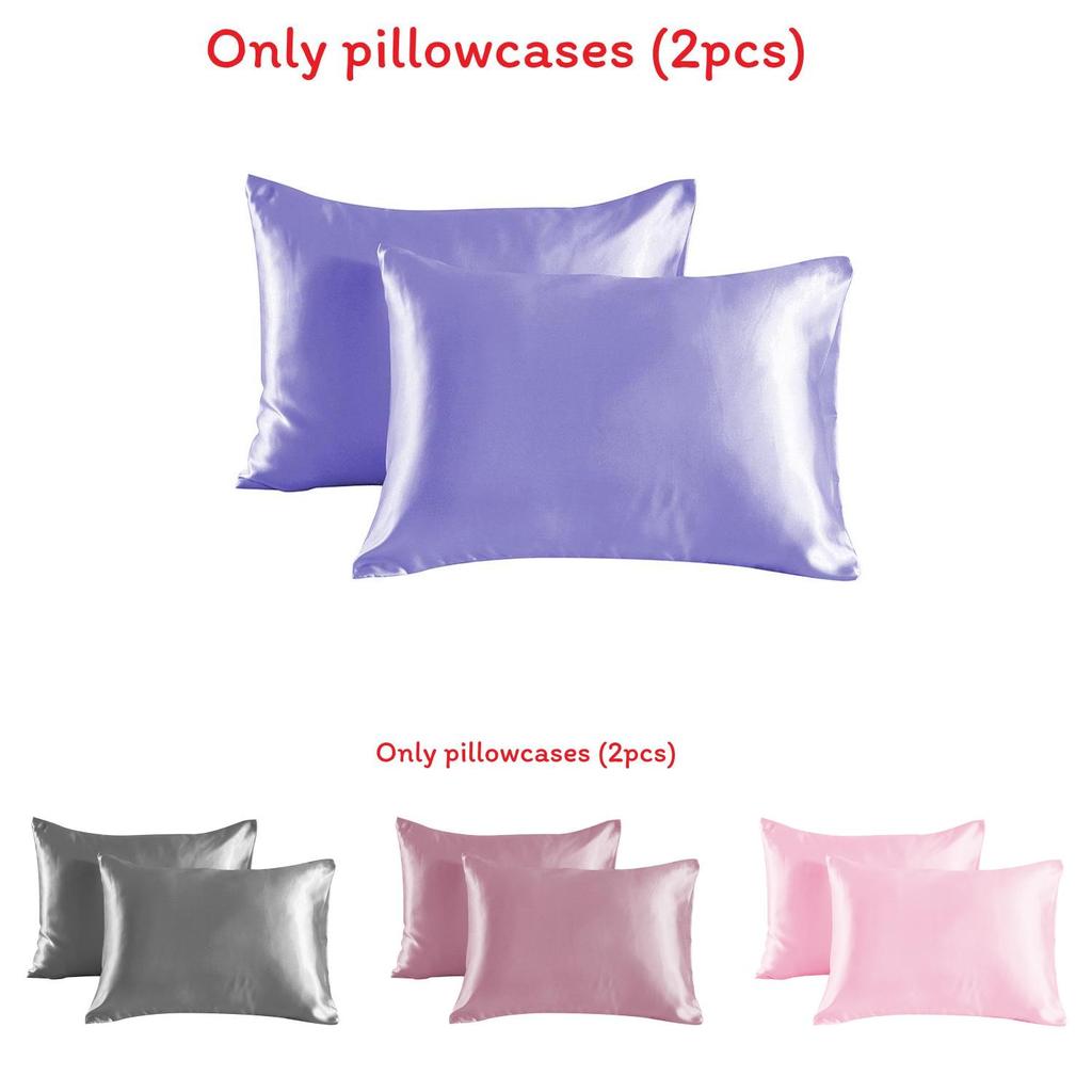 Soft Satin Pillowcases With Concealed Zipper Elegant Design Perfect For Home Decor