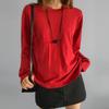 New ArrivalS Open Run Women S kitSch Mood Cotton looSe Fit baSic Round Neck Long