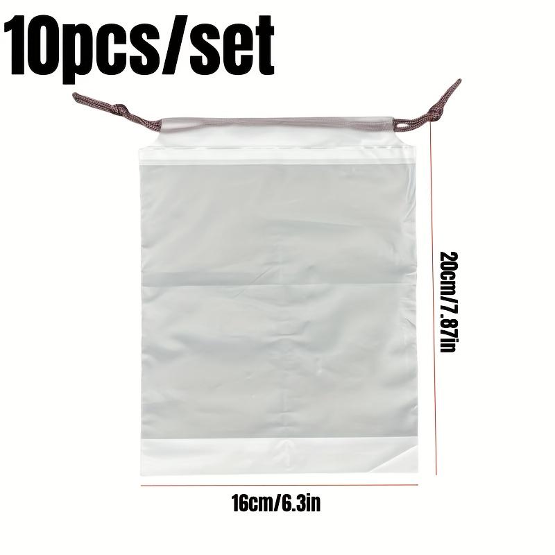 

10 Высококачественных Белых Дорожных Мешков для Обуви - Большой Прозрачный Мешок для Хранения со Шнурком