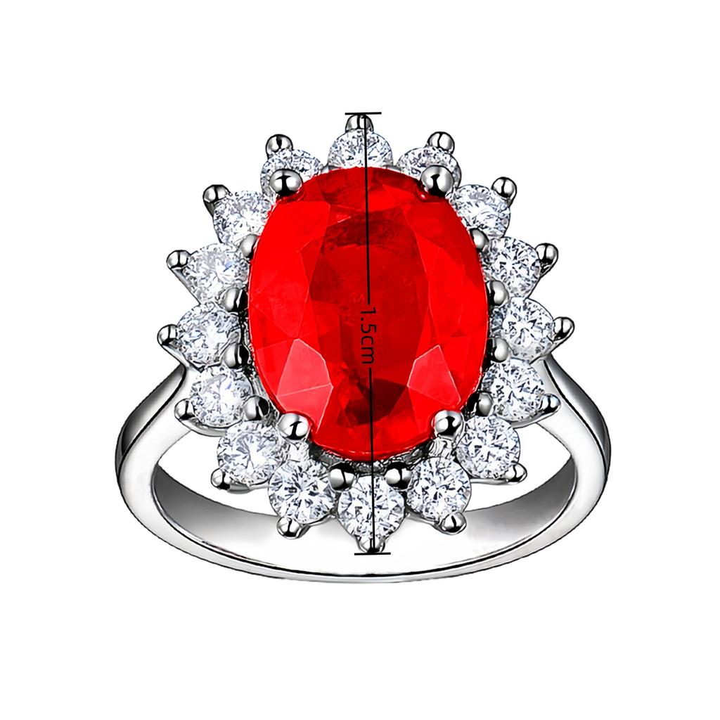 2026 Ring Opening Adjustable Inlaid Sapphire Ring Colored Gemstone Female Living Mouth Ring