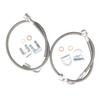 89708 Rear Brake Lines 2PCS Extended Braided- Stainless Steel Fit 4-6in Lift Jeep- Wrangler- JK 2007-2018 Replacement Parts Kit