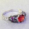 Female Red Crystal Stone Skull Ring Fashion Silver Filled Vintage Wedding Rings For Women/men Birthday Gift