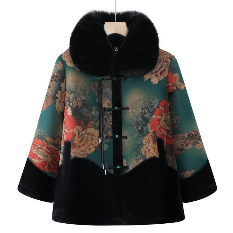 

Зимнее пальто новой жены набито и утолщено, а мех интегрирован с ватной одеждой и ватниками. 5XL [recommended 150-80kg] зелёный