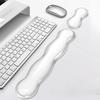 Mouse pad cu suport pentru încheietura mâinii, suport pentru tastatură, consolă de jocuri desktop transparentă din silicon antiderapant, suport pentru încheietura mâinii mouse-ului