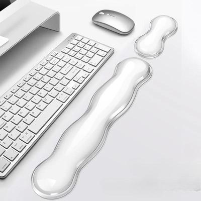 Mauspad mit Handballenauflage, Tastaturauflage, rutschfestes Silikon, transparent, für Desktop, Büro, Spielkonsole, Maus-Handballenauflage