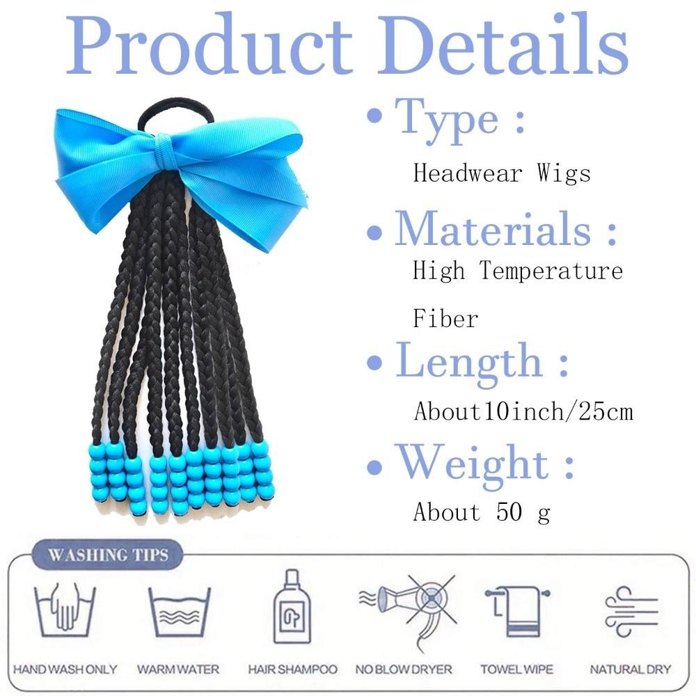 Synthetic Kids Braided Ponytails Headwear Kids Hairpiece Wig Daily Wear