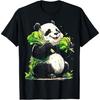 Panda Holding Vegetables Portrait Fun Animal Graphic Panda T-Shirt
