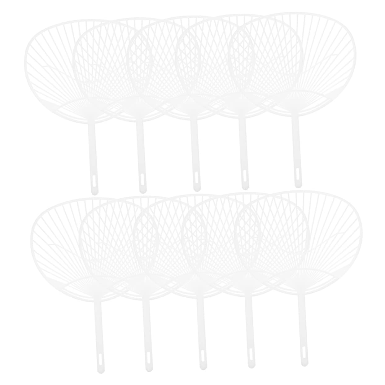 

NUOBESTY Набор вееров ручной работы из легкого ПП, складной веер DIY, большой круглый для классического ремесла, летние и школьные принадлежности, ребра, 20, пластик, каркасы, белый