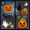 Cling Halloween Decor Cute Static Window Stickers, Pumpkin Ghost Bat Black Cat Glass Decals Decals, No Adhesive Removable Art for Home Storefront