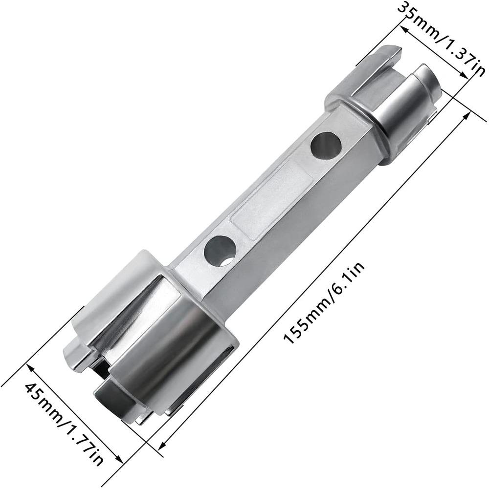 

Ключ для удаления слива ванны Ключ для слива ванны Двусторонний сливной ключ для ванны Инструмент для удаления слива Ключ из цинкового сплава для ванной комнаты и бани серебряный