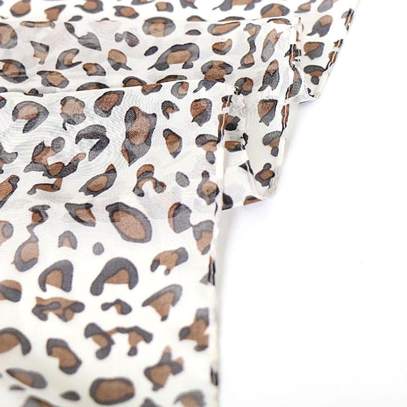Cachecol de seda chiffon com estampa de leopardo coreano versátil feminino XQ295
