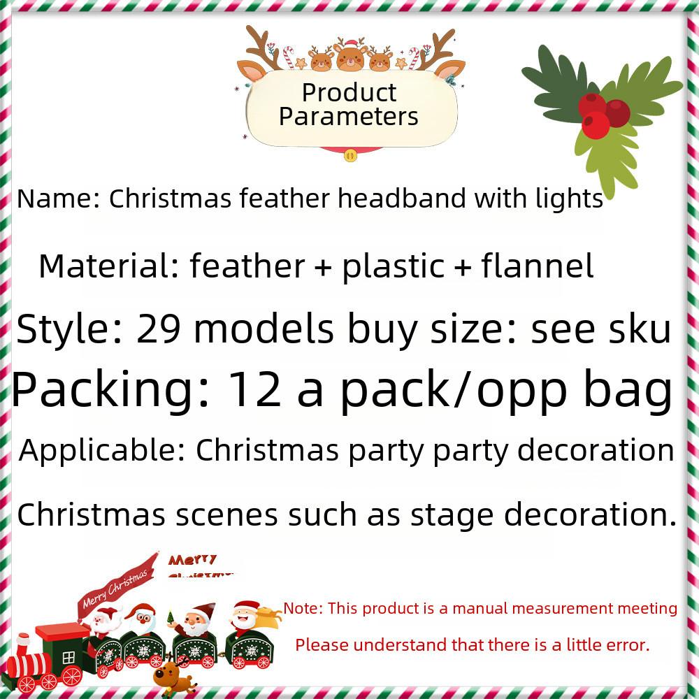 Unique And Colorful Christmas Antler Headband With Soft Plush And Lights For Creative Outfits Party