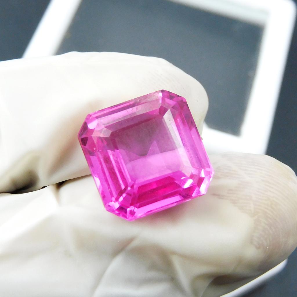 15.6 Ct Natural Pink Sapphire Square Cut Jewelry Making Loose Gemstone