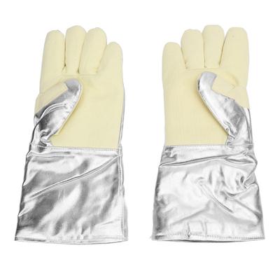 Žáruvzdorné rukavice 500℃ Ochrana proti opaření Odolné proti opotřebení Zesílený palec Pracovní rukavice pro ocelárny Fo