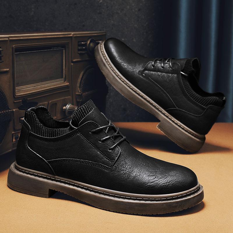 Повседневные кожаные мужские туфли-оксфорды — фото 4