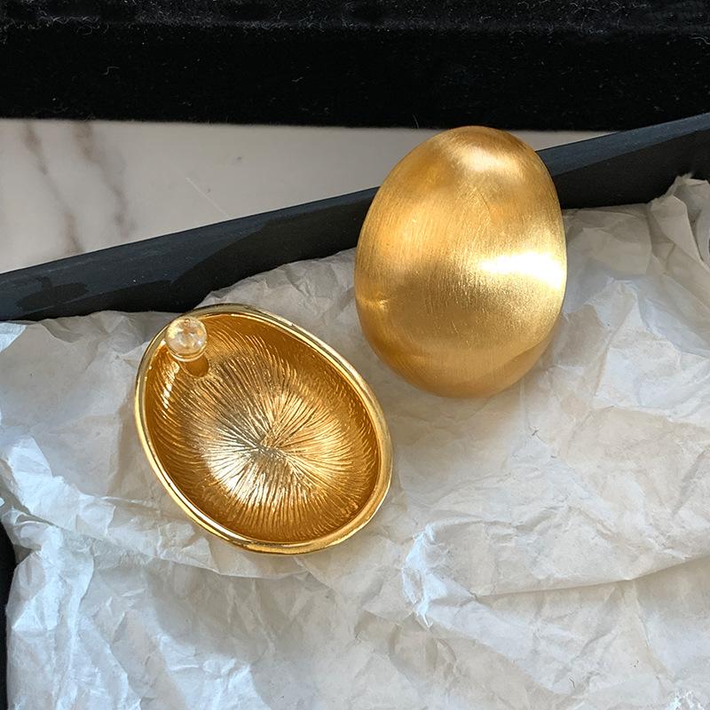 925 Silver Needle Retro Brushed Metal Ball Earrings Women's Niche Temperament High-end Stud Earrings New Earrings