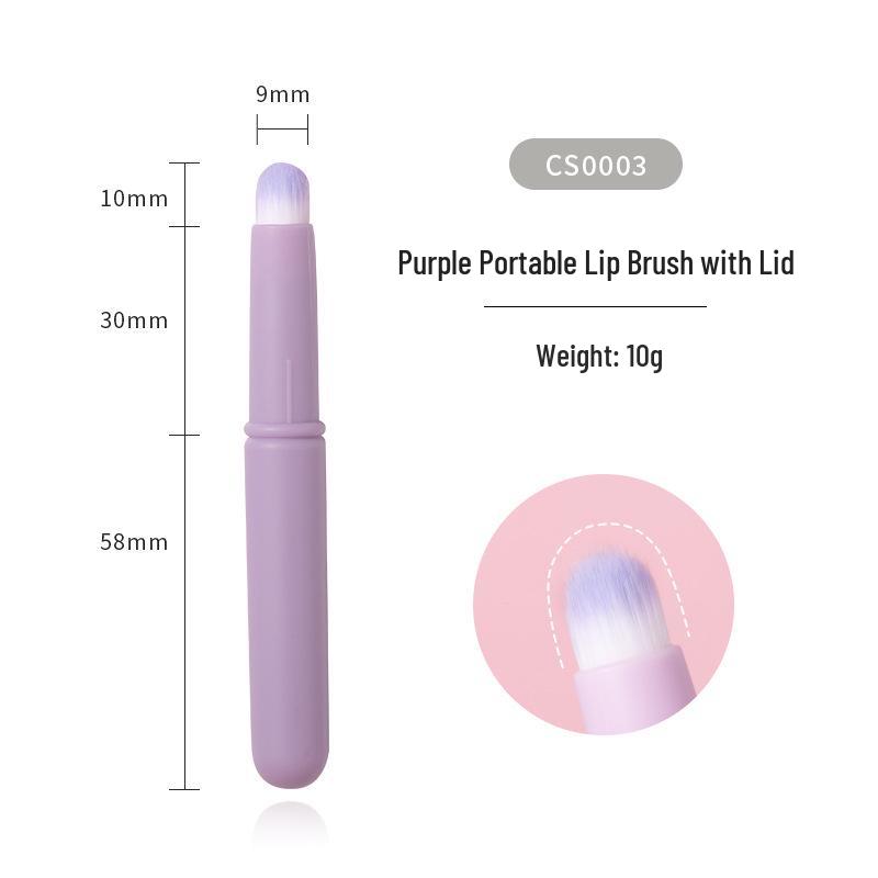 Dual-ended Retractable Lip & Concealer Brush with Lid - Portable, Multifunctional Beauty Tool