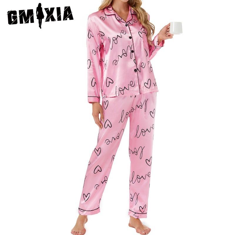 GMXIA Women's Homewear Cardigan Long Sleeve Autumn Casual Fashion Pajama Set