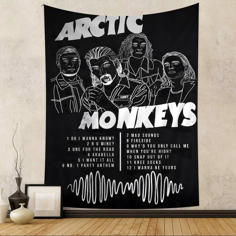 Vintage Arctic Monkeys Rock Band Music Printed Large Wall Tapestry Art Science Fiction Room Home Decor Decor Blanket