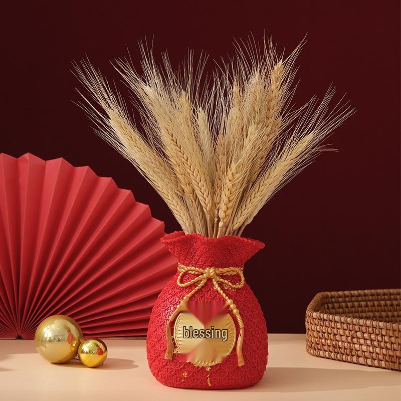 Golden Wheat Ear Festive Vase Ornaments for Home or Housewarming