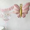 Pink Butterfly Birthday Balloons Aluminum Film Balloon  Heart Shaped Balloons with Bow Wedding Party Baby Shower Supplies Globos