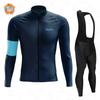 Mens Winter Thermal Cycling Jersey Bib Pants Set Breathable Windproof Bike Wear Road Mountain Biking