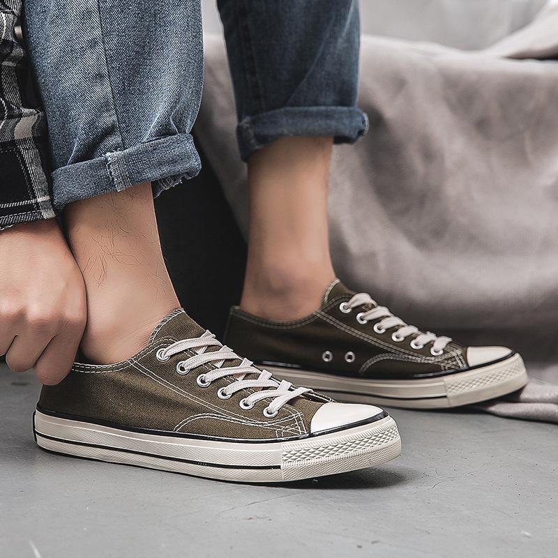 

Мужские низкие парусиновые туфли 1970-х годов: Модная, дышащая, универсальная повседневная обувь для пар в корейском стиле 42