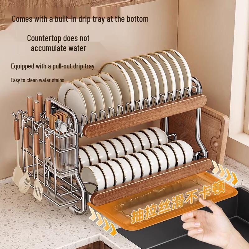 Handun 2-Tier Stainless Steel Dish Drying Rack
