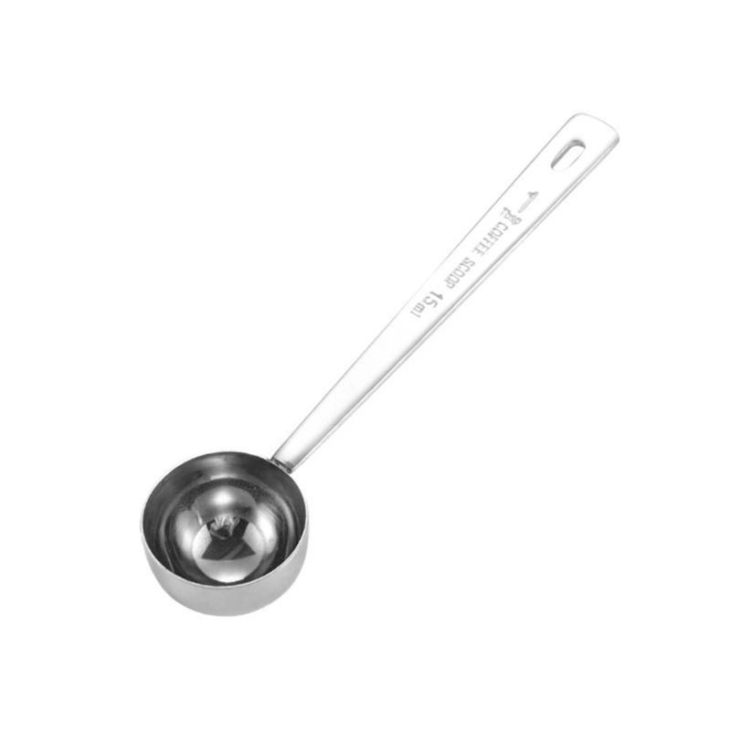 Steel Measuring Spoon Practical Measuring Spoon Long Handle Functional Steel 15/30ML Measuring Spoon