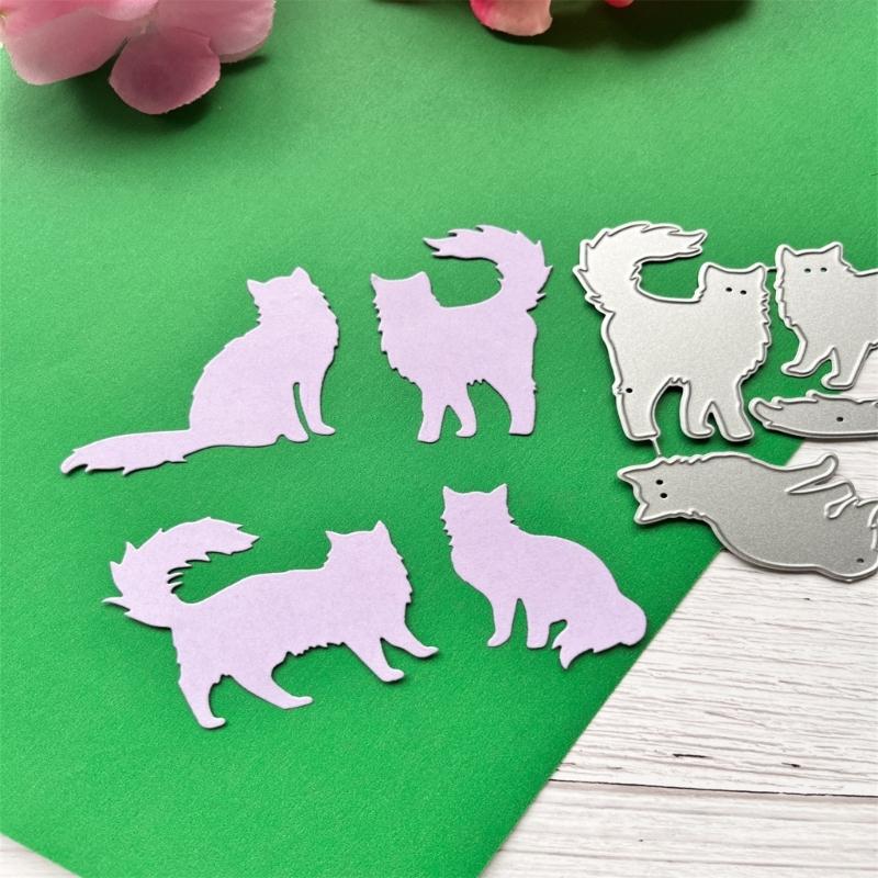 Animal Cat Metal Cutting Dies Stencils for DIY Scrapbooking Decorative Embossing Paper Cards Template Decor Die Cuts