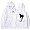 Men's Spring and Autumn New Deftones White Horse Printed Hoodie Fashion Trend Long Sleeve Loose Sports and Leisure Sweatshirt