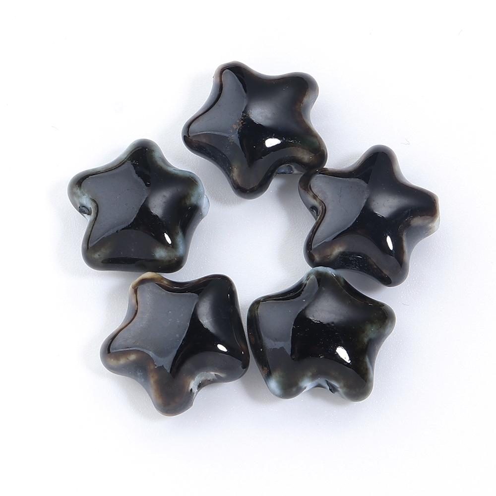 

5PCS/Lot Star Ceramic Beads Colorful Loose Spacer Star Beads For Jewelry Making Spacer Beads DIY Bracelet Necklace Accessories чёрный