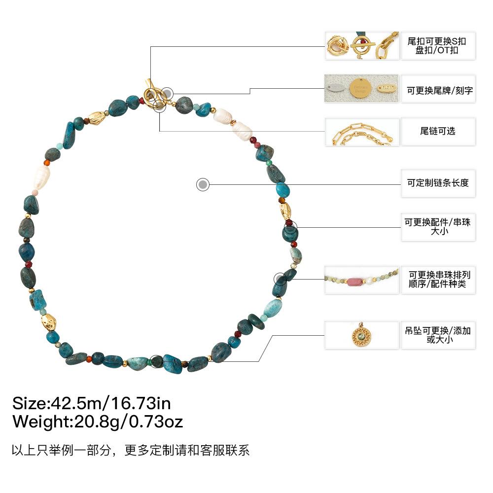 GEMCHIC Women s Irregular Natural Stone and Freshwater Pearl Necklace with Gold Plated Toggle Clasp