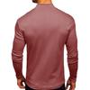 European and American Men's Thick Warm Long-Sleeve Cotton T-Shirt with Half-High Collar